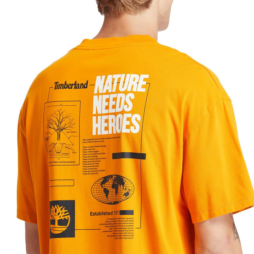 Camisetas Masculino - Timberland Heritage Short-Sleeve Tree Pack - XMPNZ7480 - Laranja